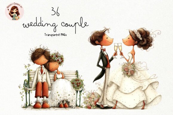 Download Elegant Wedding Couple PNG Clipart - Premium Bundle