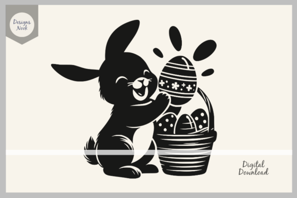 Download Bunny SVG, Bunny Holding Easter Eggs SVG - Premium Bundle