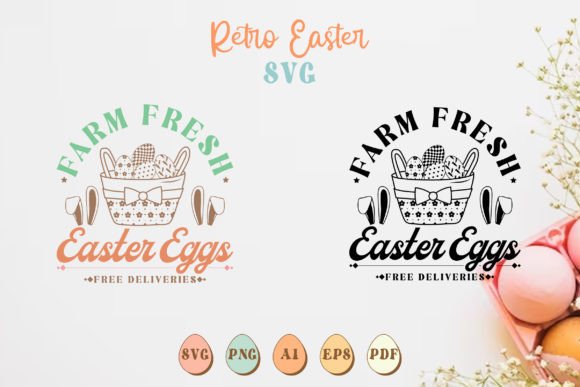 Download Farm Fresh Retro Easter Eggs SVG - Premium Resources
