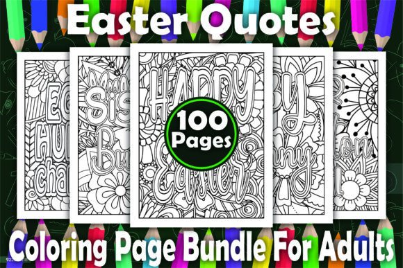Download 100 Easter Quotes Coloring Book - KDP - Premium Resources